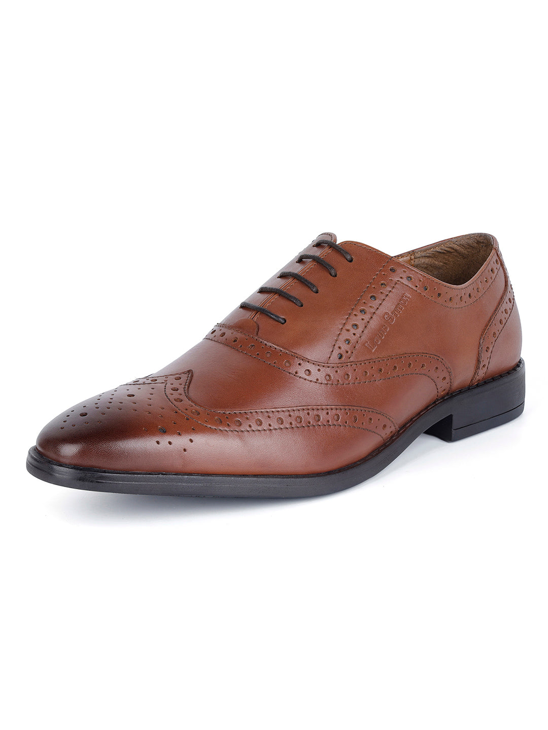 Italian Leather Wingtip Brogue Tan Shoes for Men