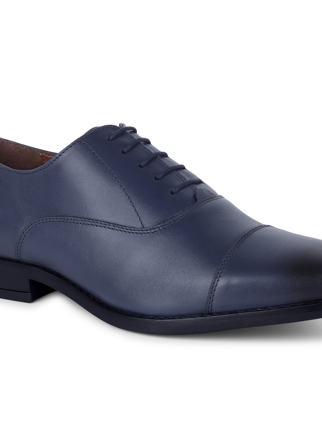 Italian Leather Derby Prussian Blue Shoes for Men