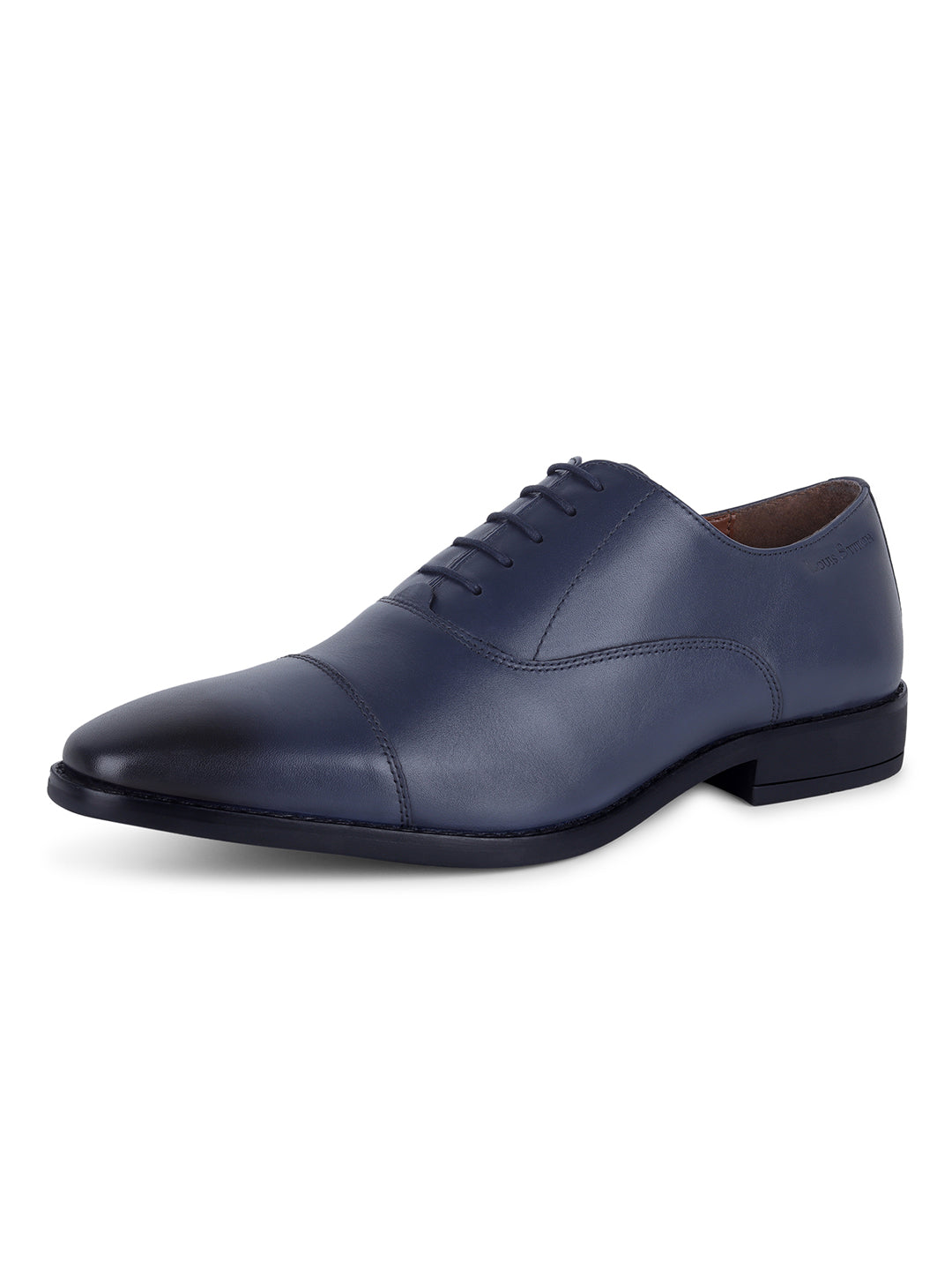 Italian Leather Derby Prussian Blue Shoes for Men