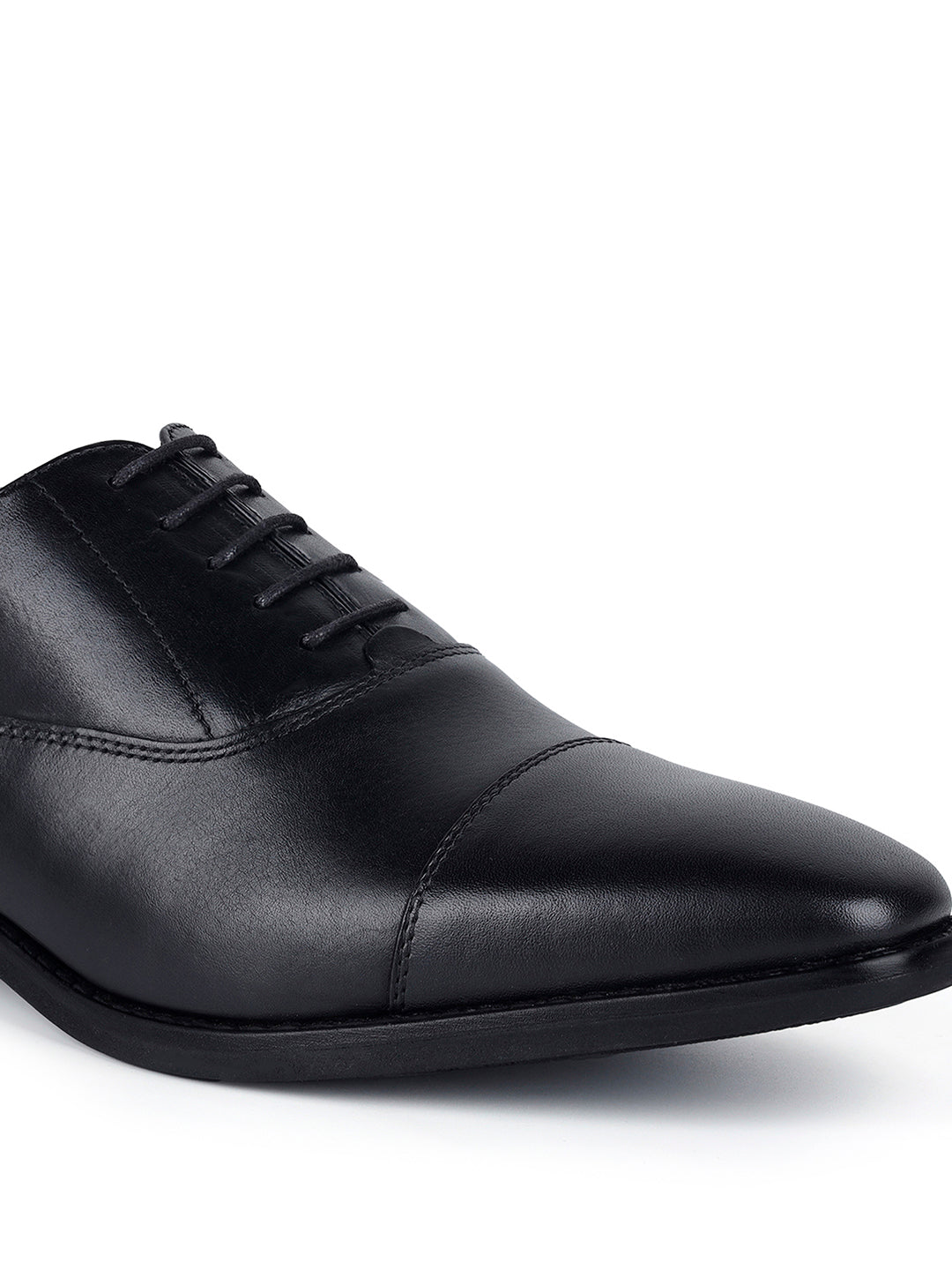 Italian Leather Derby Jet Black Shoes for Men