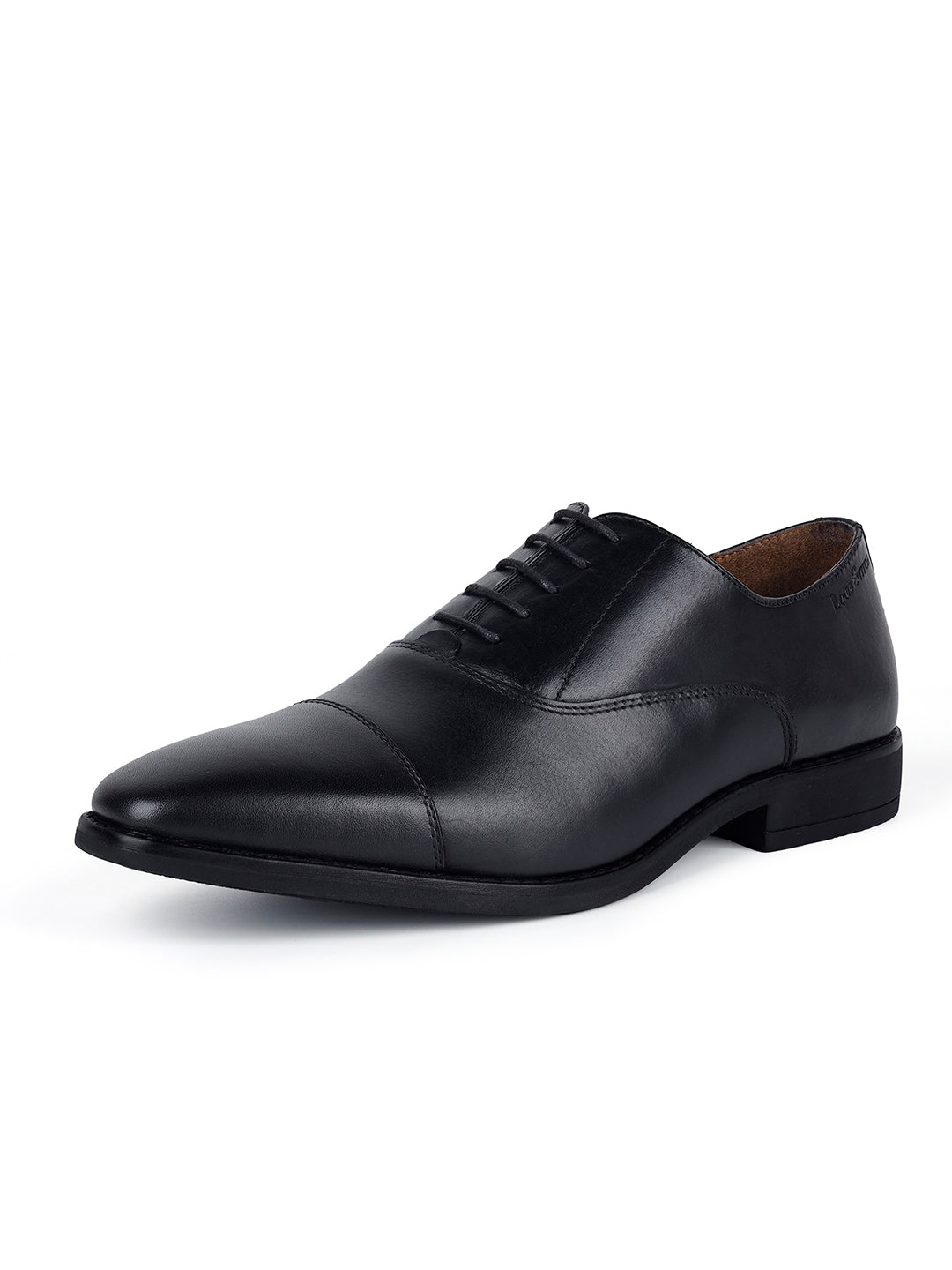 Italian Leather Derby Jet Black Shoes for Men