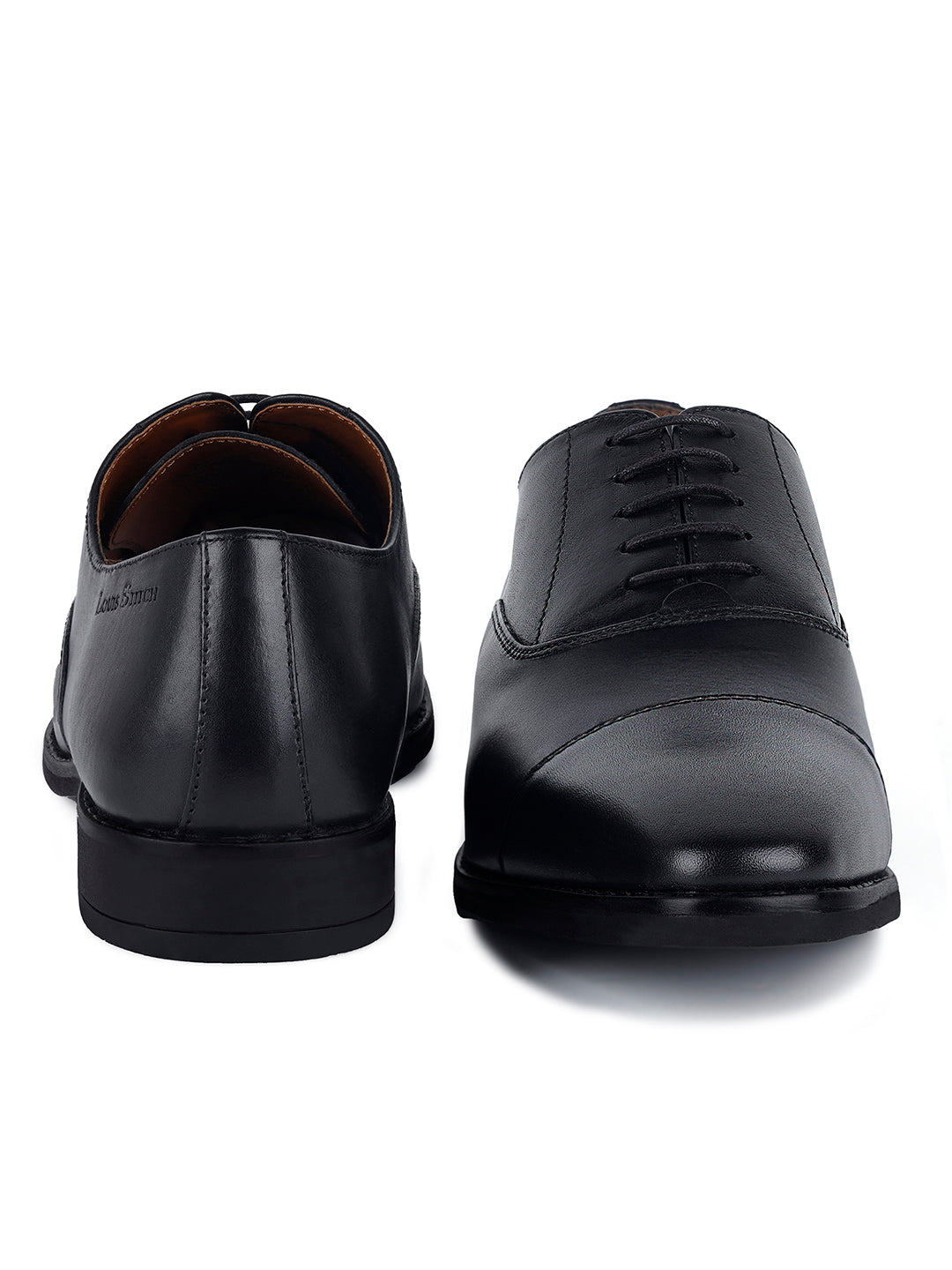 Italian Leather Derby Jet Black Shoes for Men