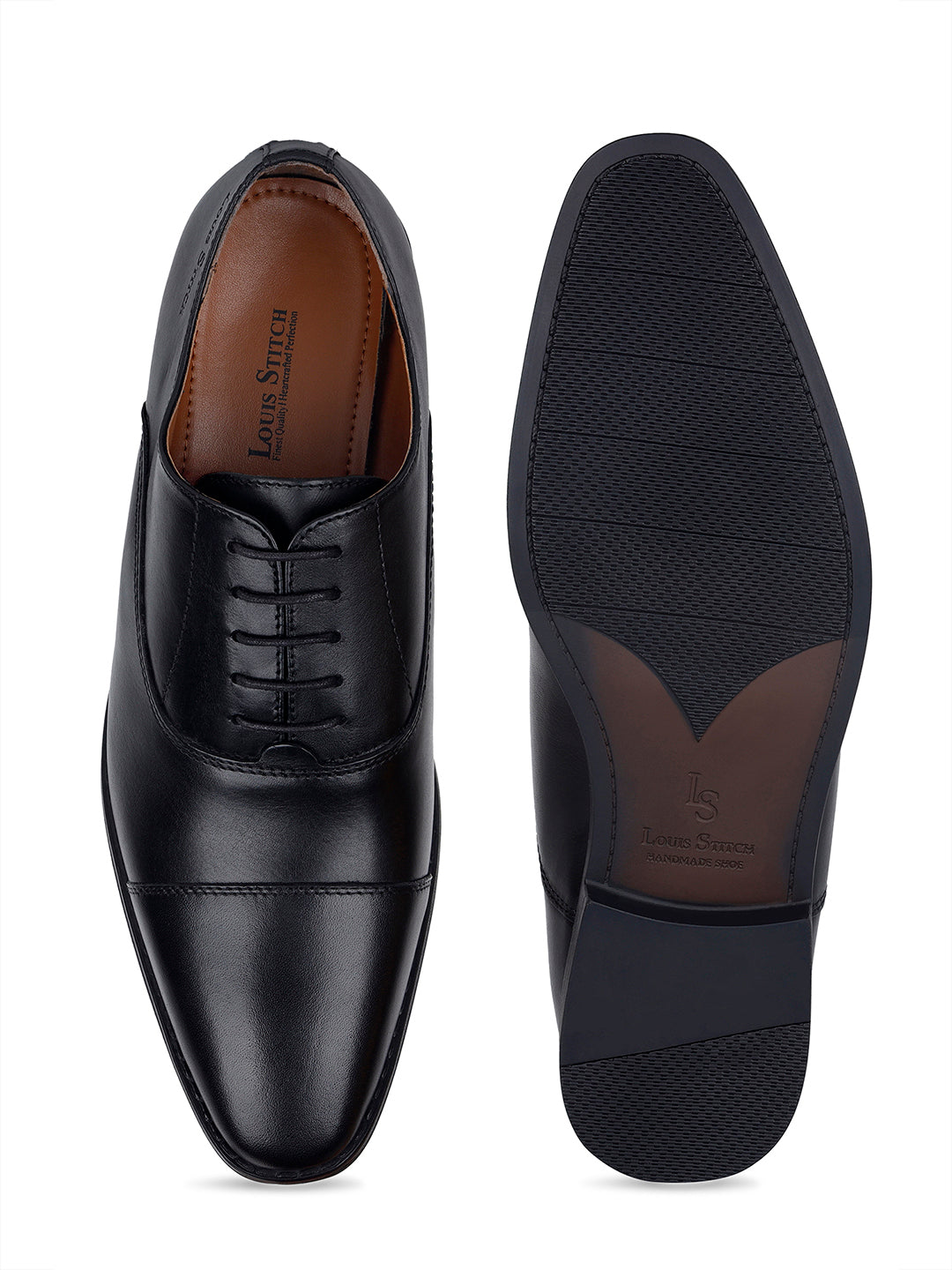 Italian Leather Derby Jet Black Shoes for Men