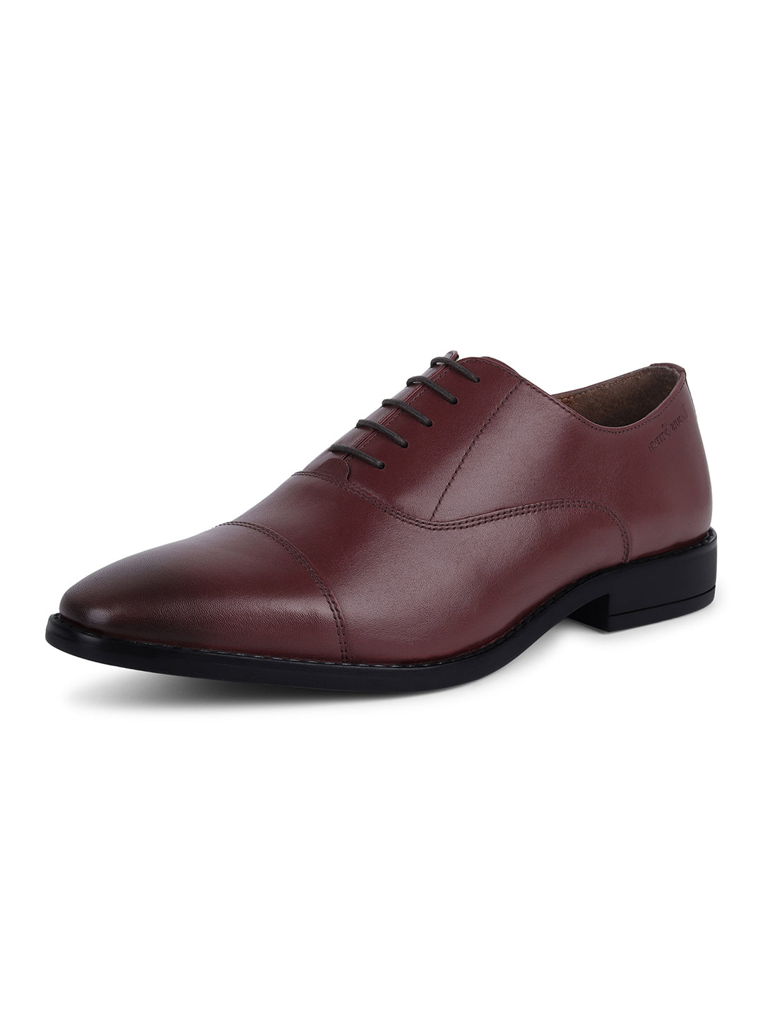 Italian Crust Leather Derby Rosewood Shoes for Men