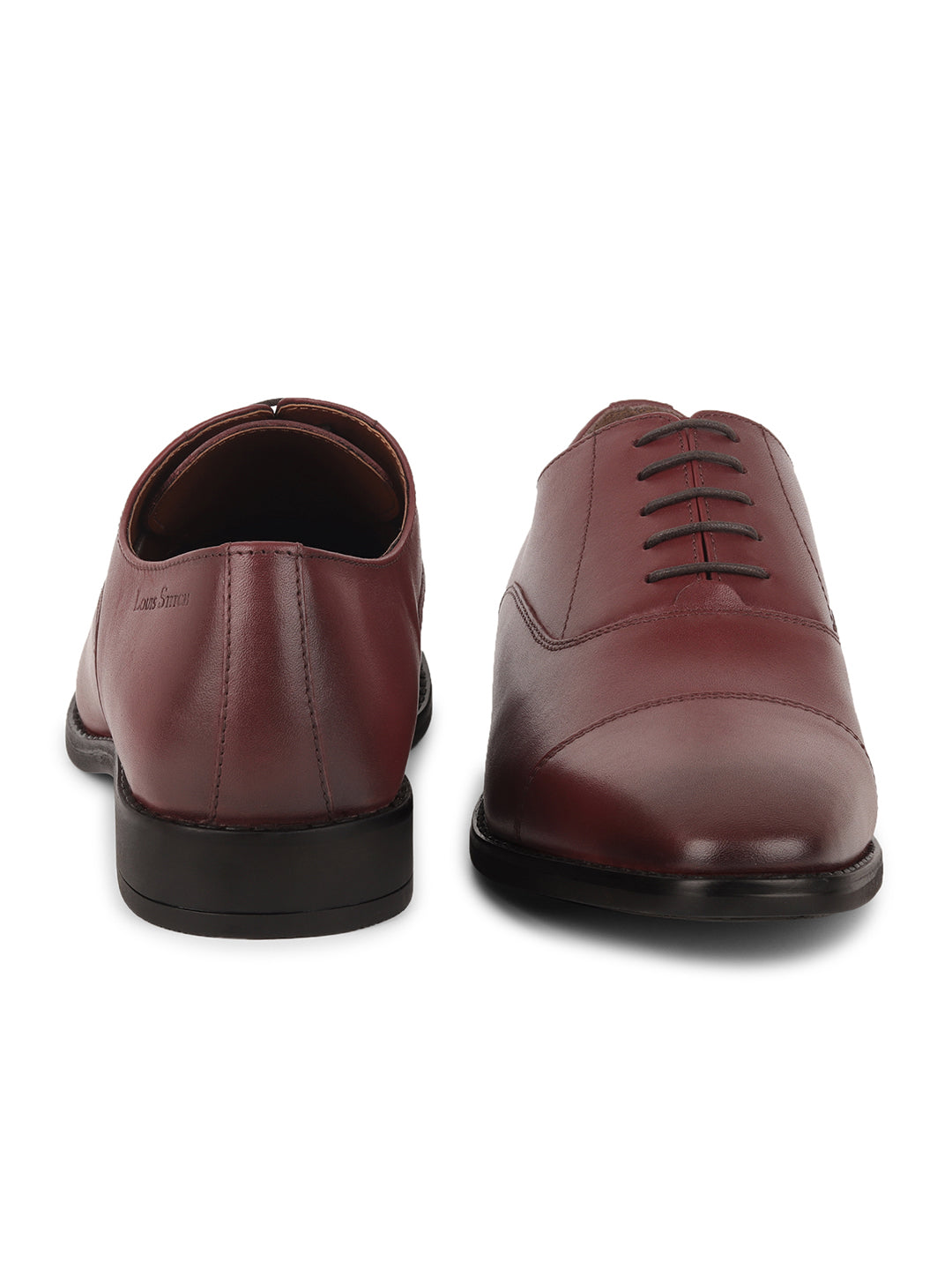 Italian Crust Leather Derby Rosewood Shoes for Men