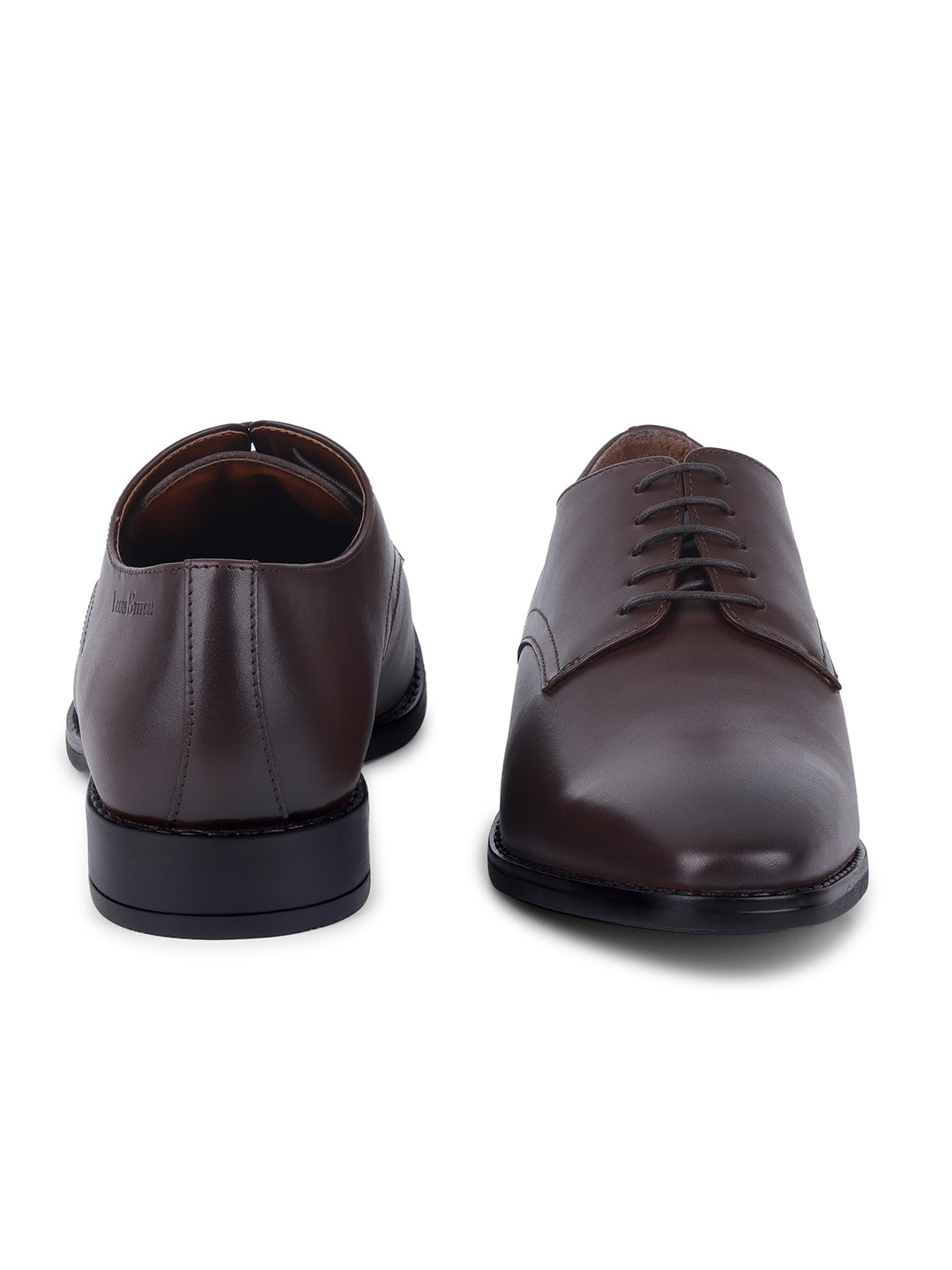 Italian Leather Derby Brunette Brown Shoes for Men