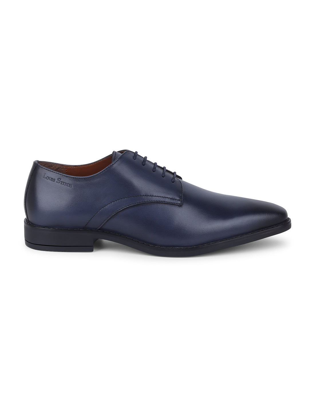 Italian Leather Derby Prussian Blue Shoes for Men