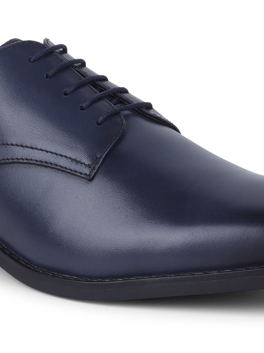 Italian Leather Derby Prussian Blue Shoes for Men