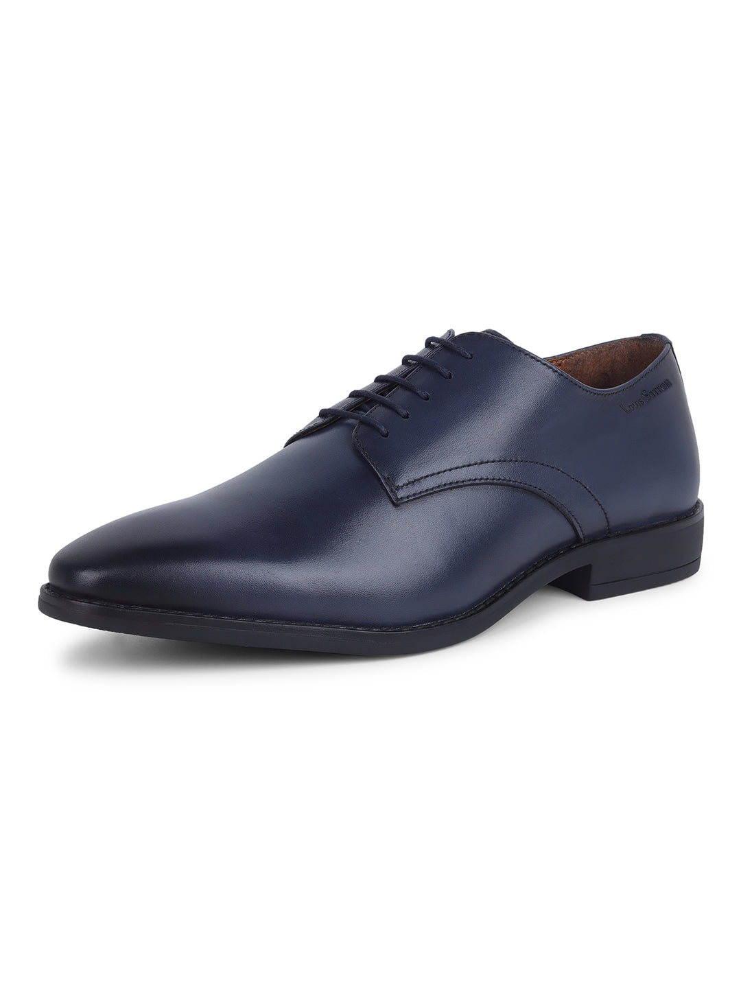 Italian Leather Derby Prussian Blue Shoes for Men