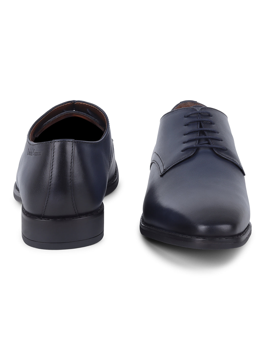 Italian Leather Derby Prussian Blue Shoes for Men