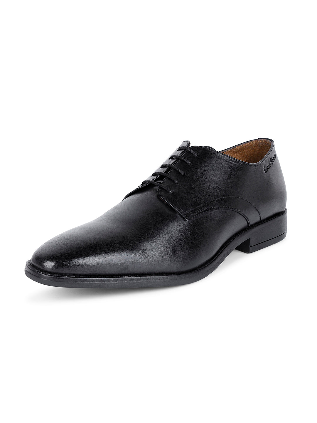 Italian Leather Derby Jet Black Shoes for Men