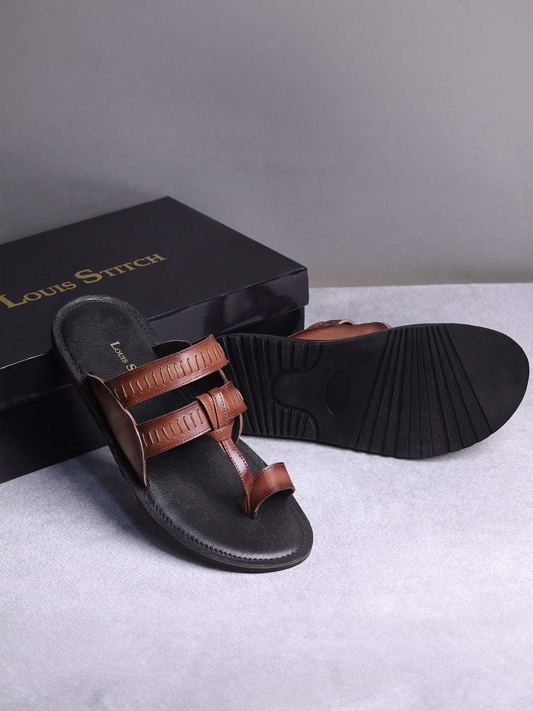 Men's Premium Italian Crust Leather Flip-Flops