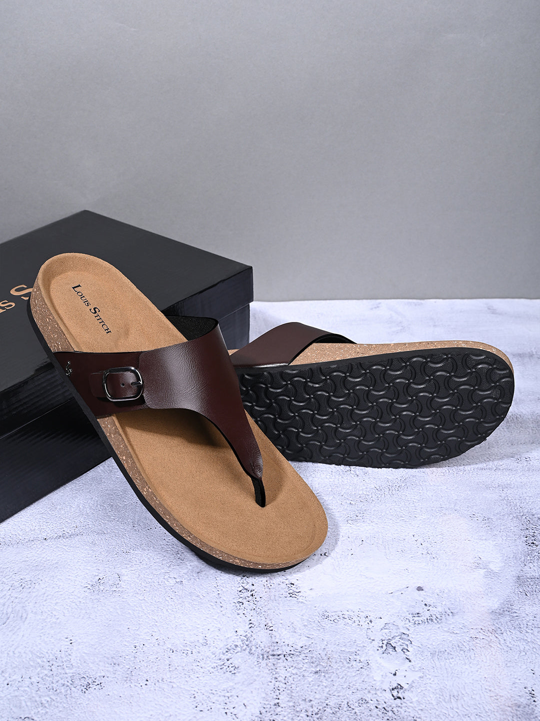 Men's Brunette Brown Premium Comfy Flip-Flops for Men