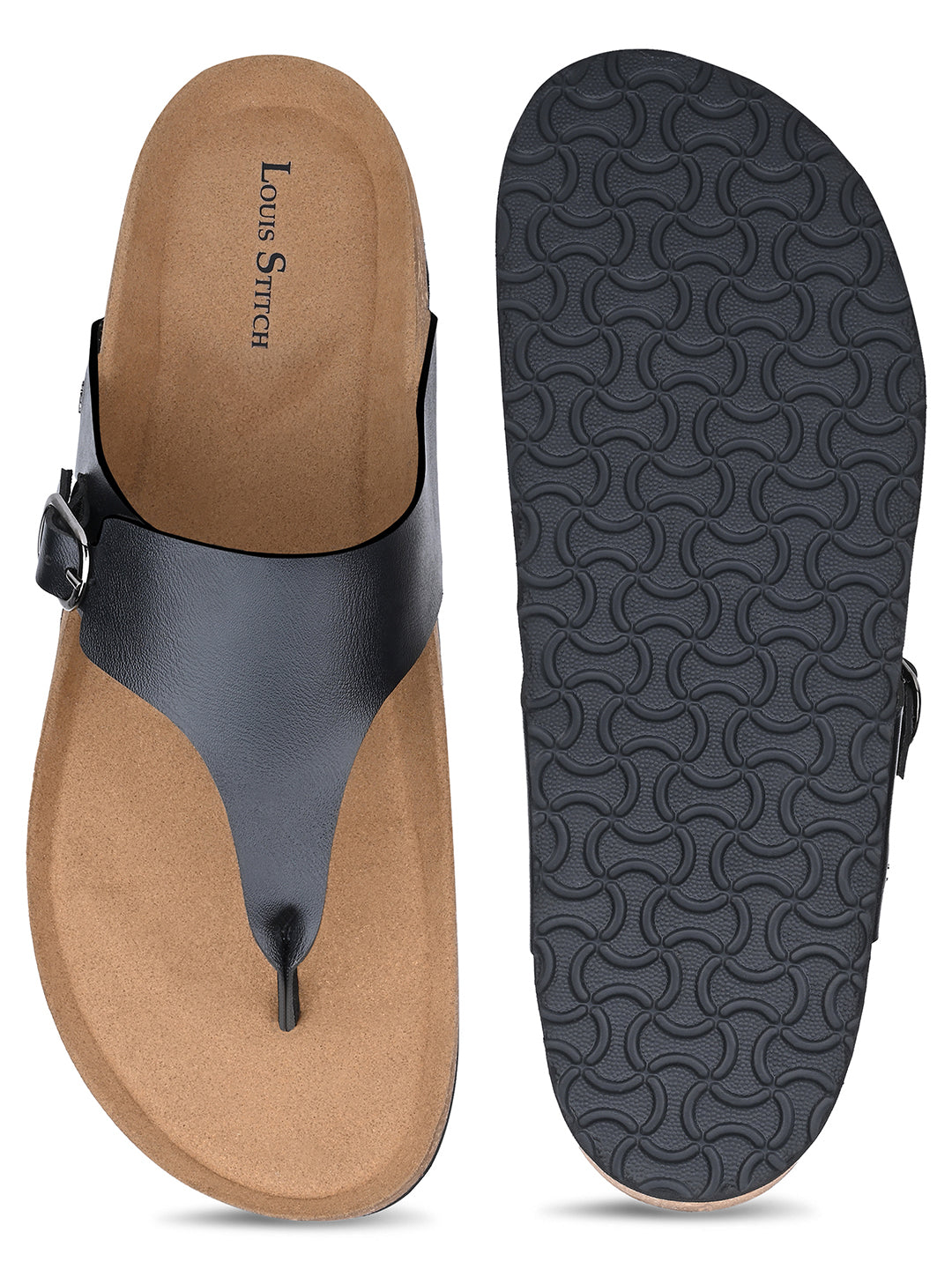 Men's Jet Black Premium Comfy Flip-Flops for Men