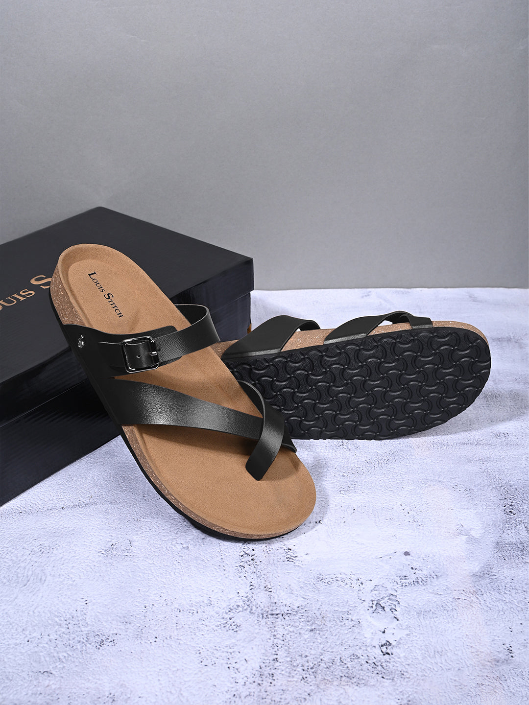 Men's Jet Black Premium Comfy Flip-Flops for Men