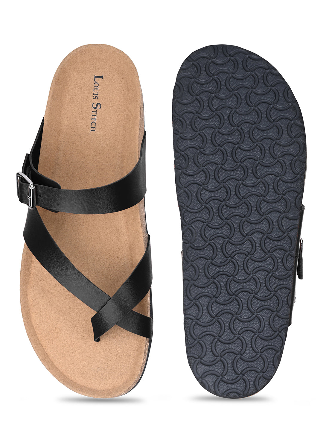 Men's Jet Black Premium Comfy Flip-Flops for Men