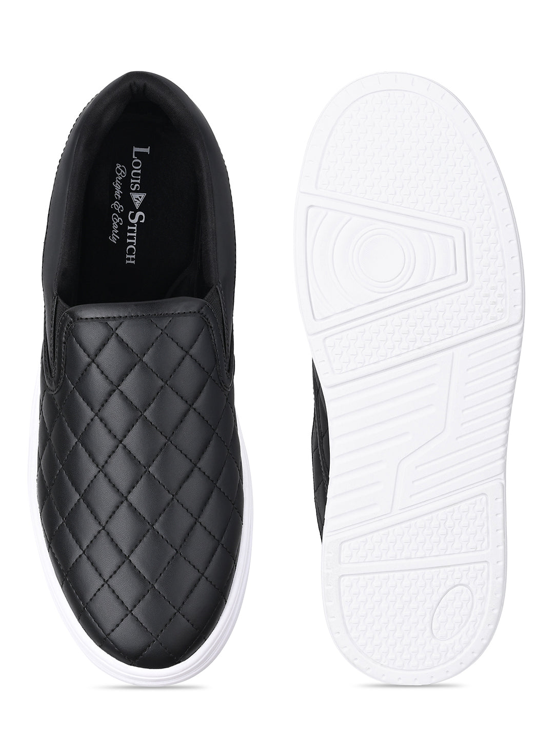 Black Slip-On Sneakers For Men