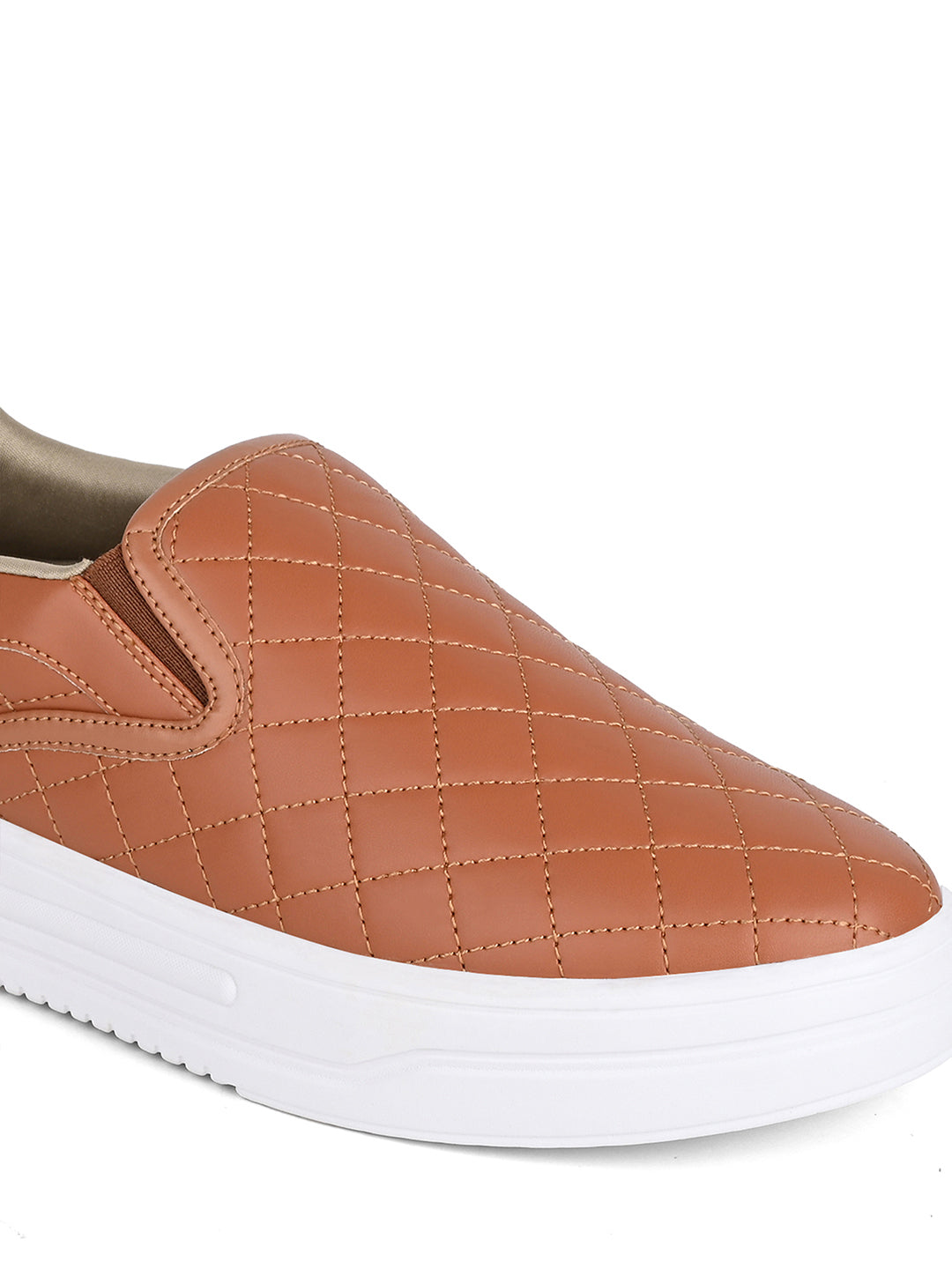 Tan Slip-On Sneakers For Men