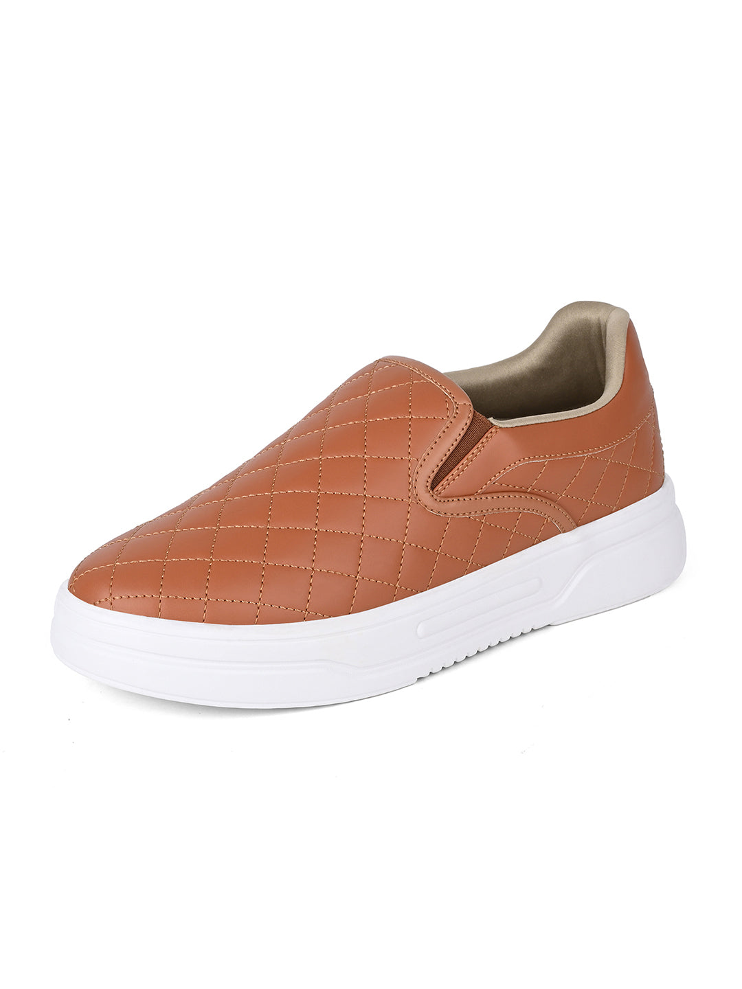 Tan Slip-On Sneakers For Men