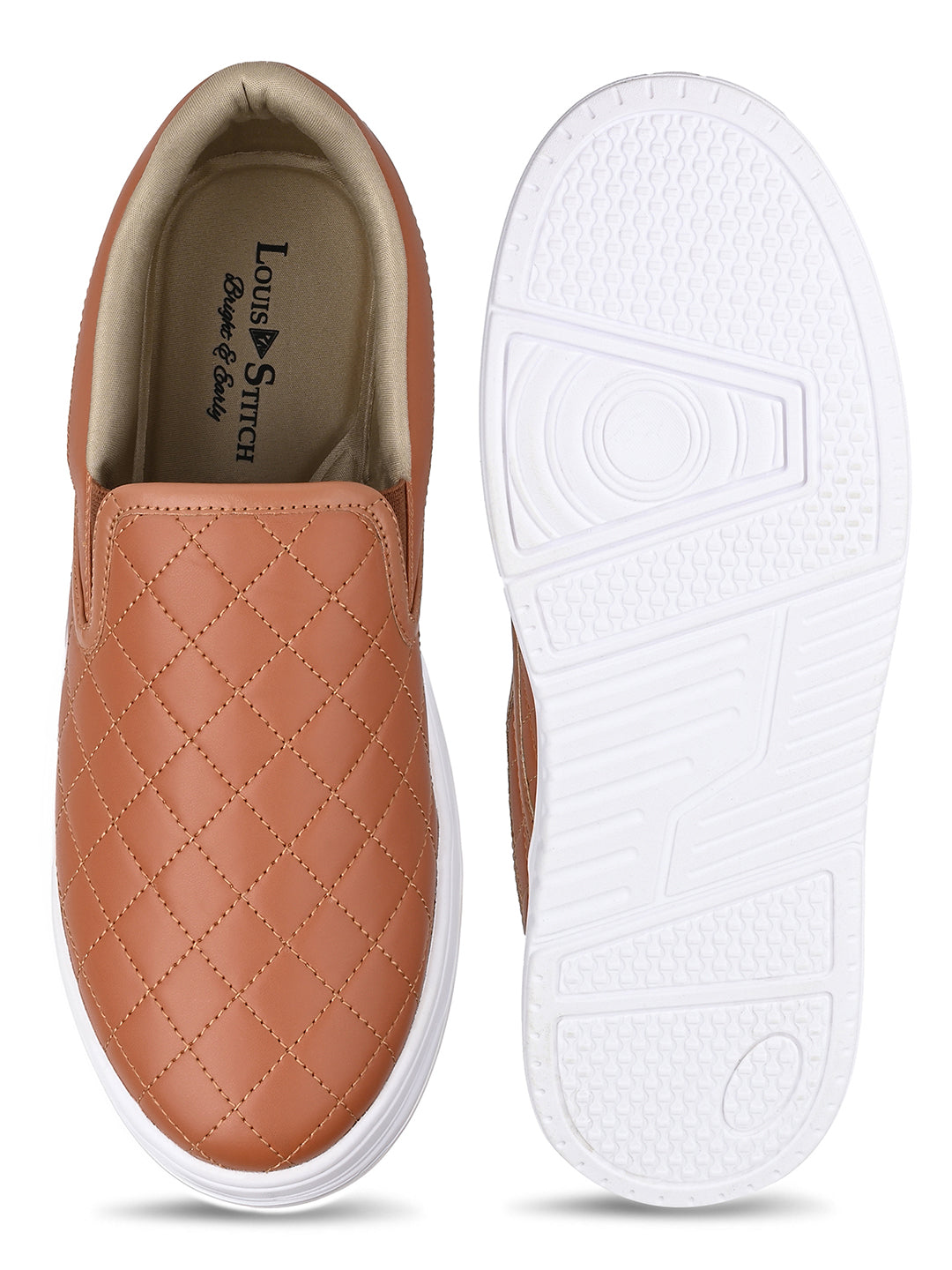 Tan Slip-On Sneakers For Men