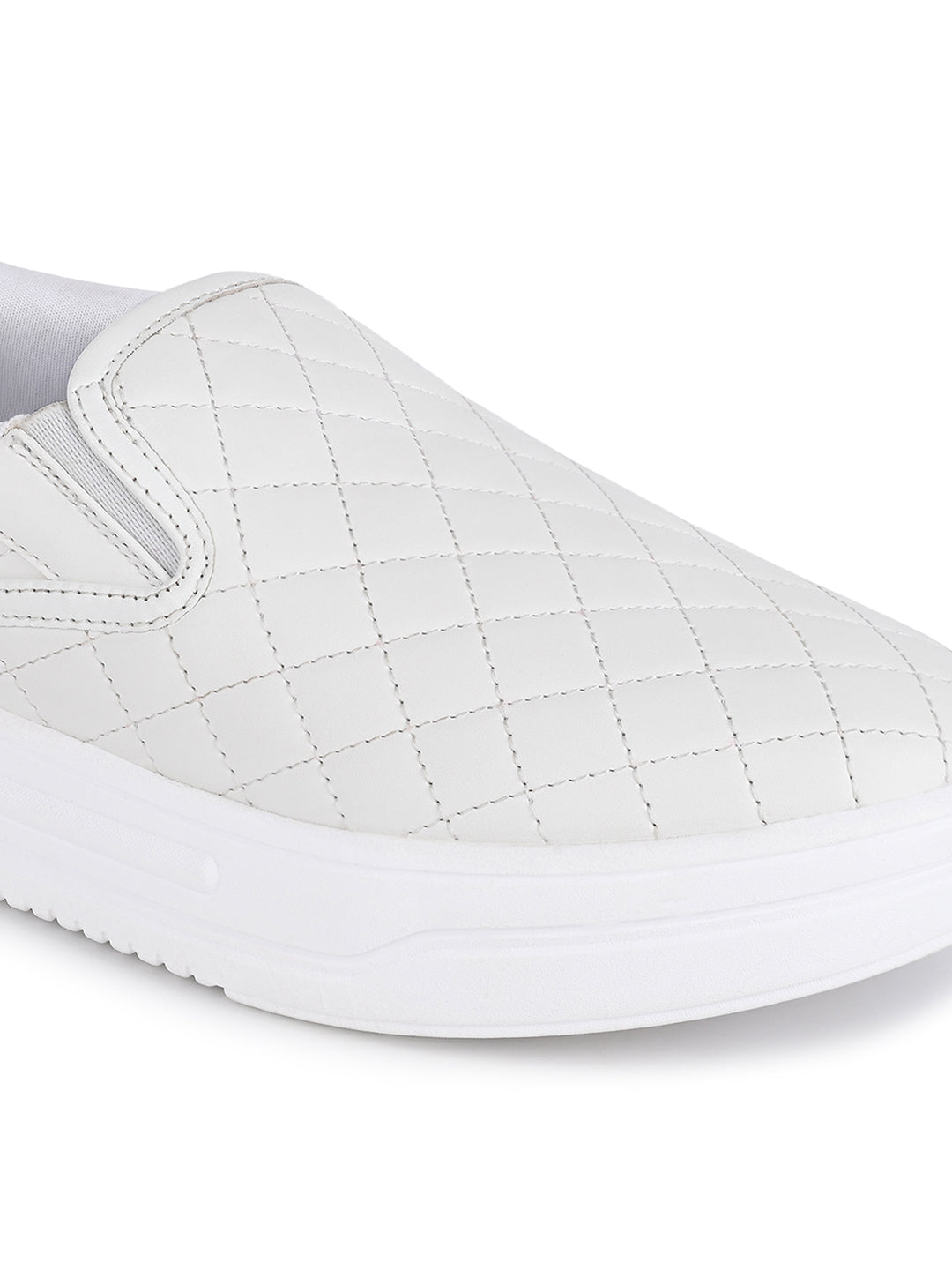 White Slip-On Sneakers For Men