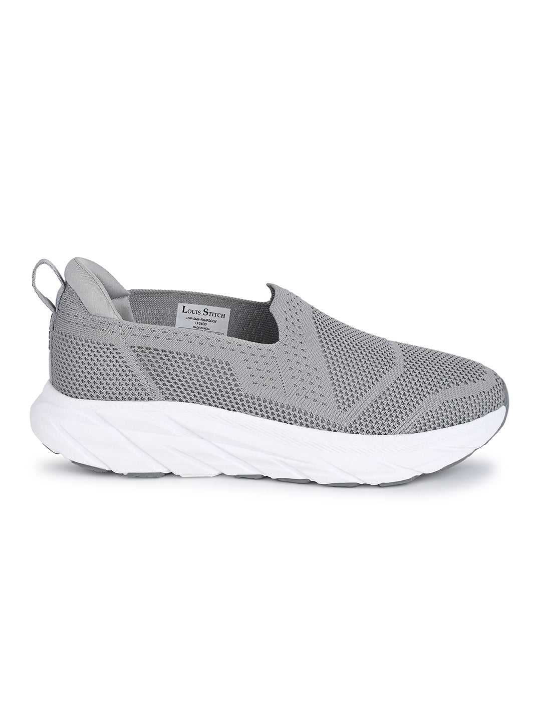 Grey Flyknit Slip-On Sneakers For Men