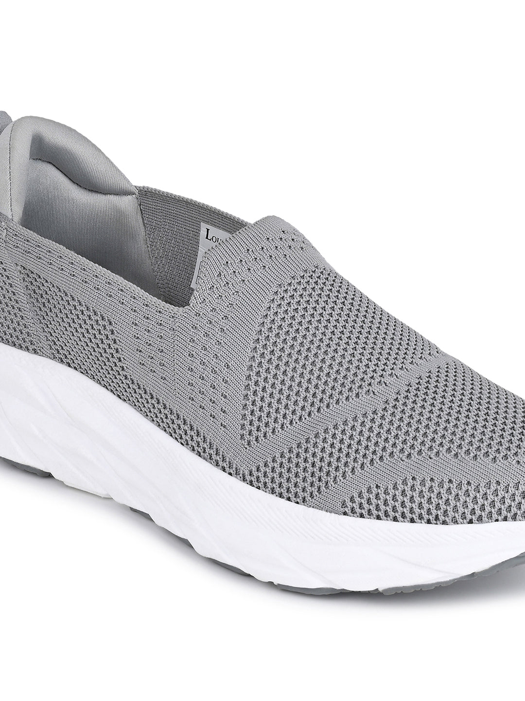 Grey Flyknit Slip-On Sneakers For Men