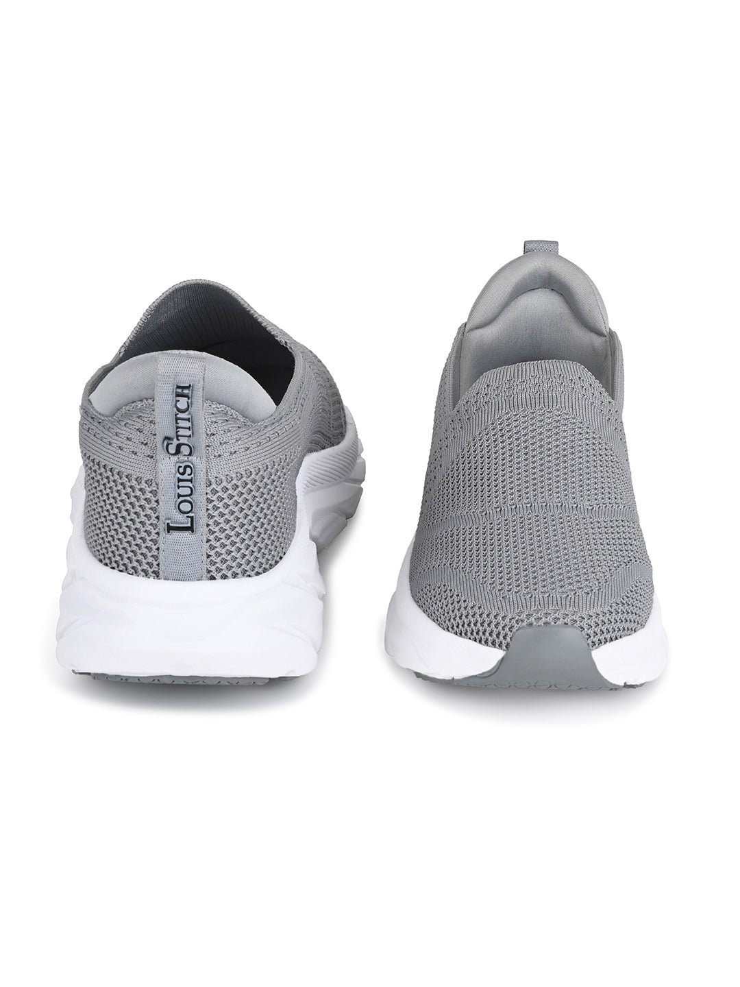 Grey Flyknit Slip-On Sneakers For Men