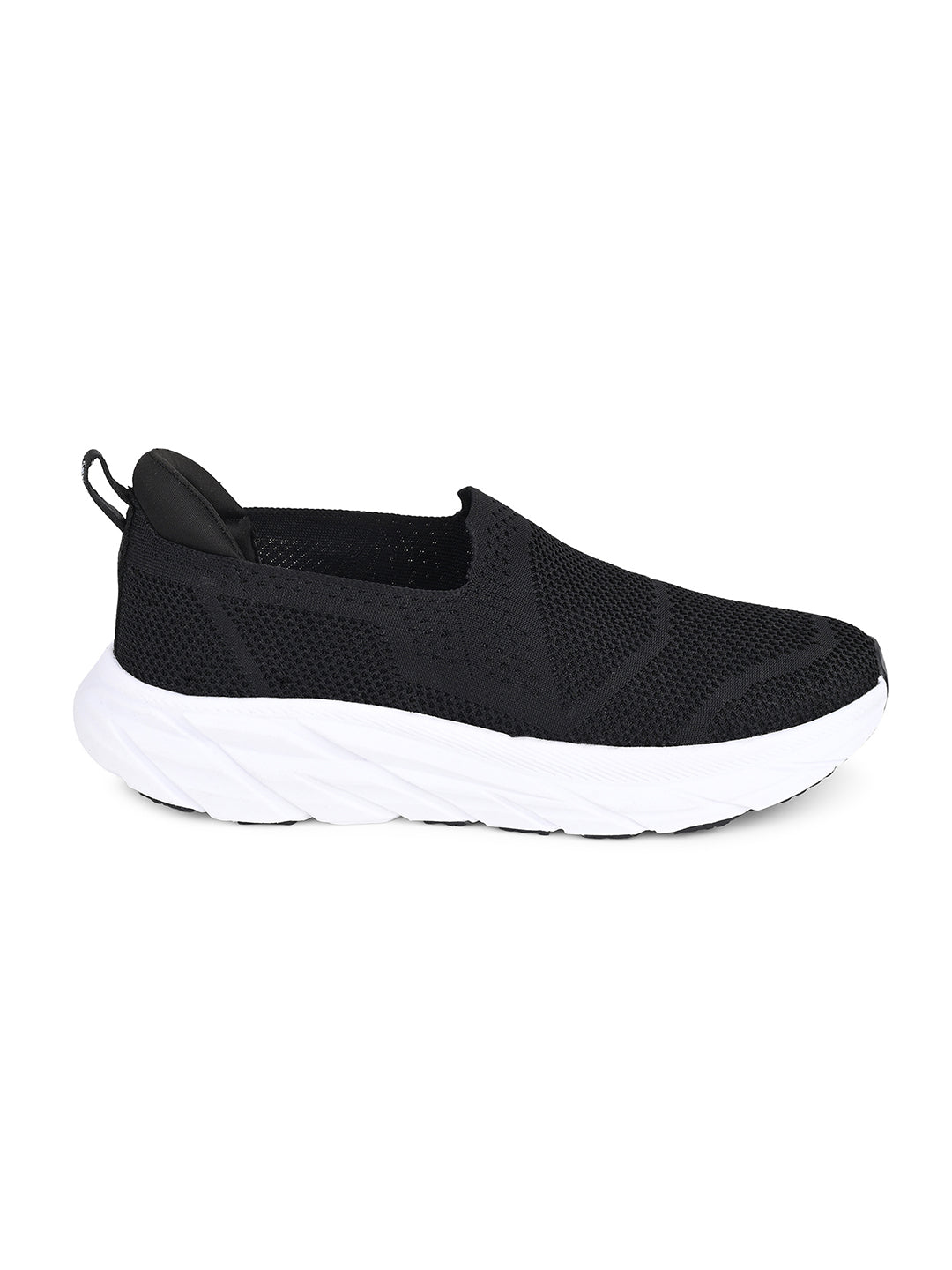 Black Flyknit Slip-On Sneakers For Men