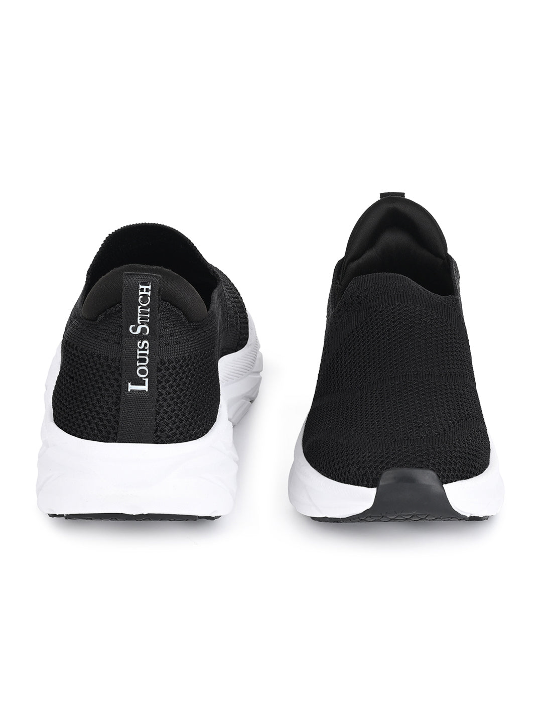 Black Flyknit Slip-On Sneakers For Men