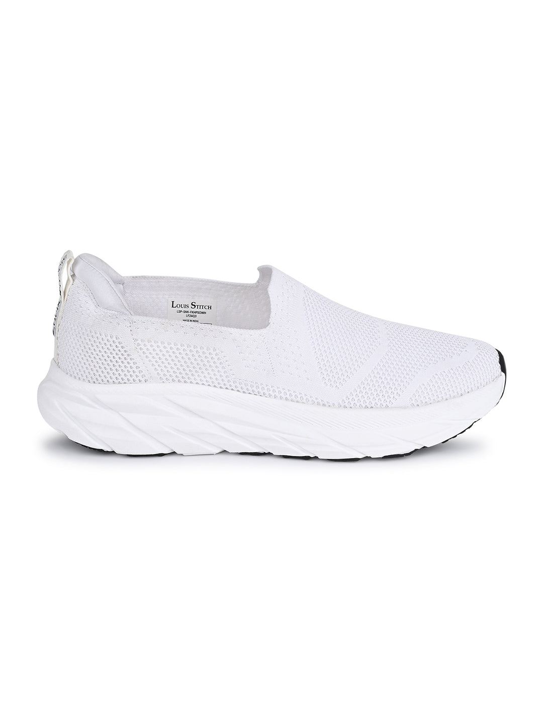 White Flyknit Slip-On Sneakers For Men