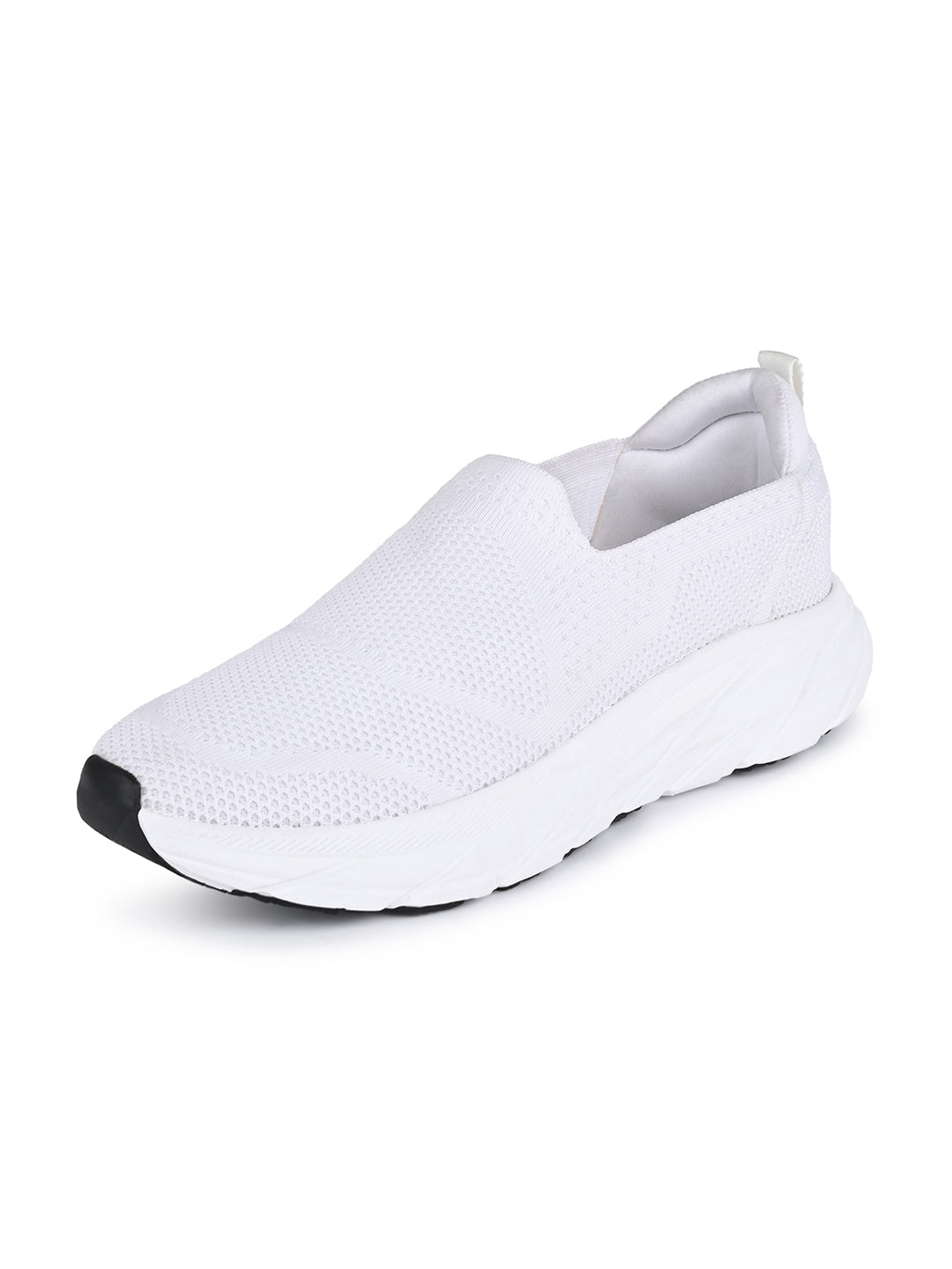 White Flyknit Slip-On Sneakers For Men