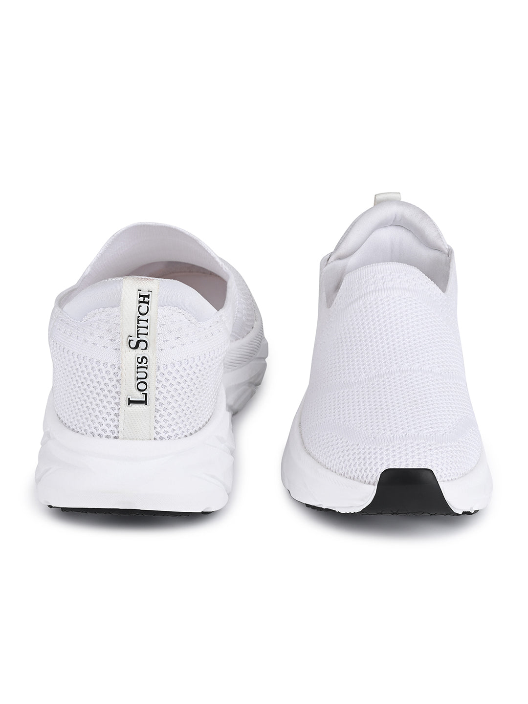 White Flyknit Slip-On Sneakers For Men