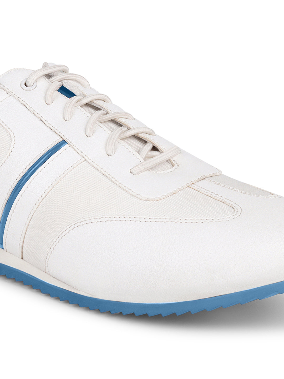 White and Blue Sneakers For Men