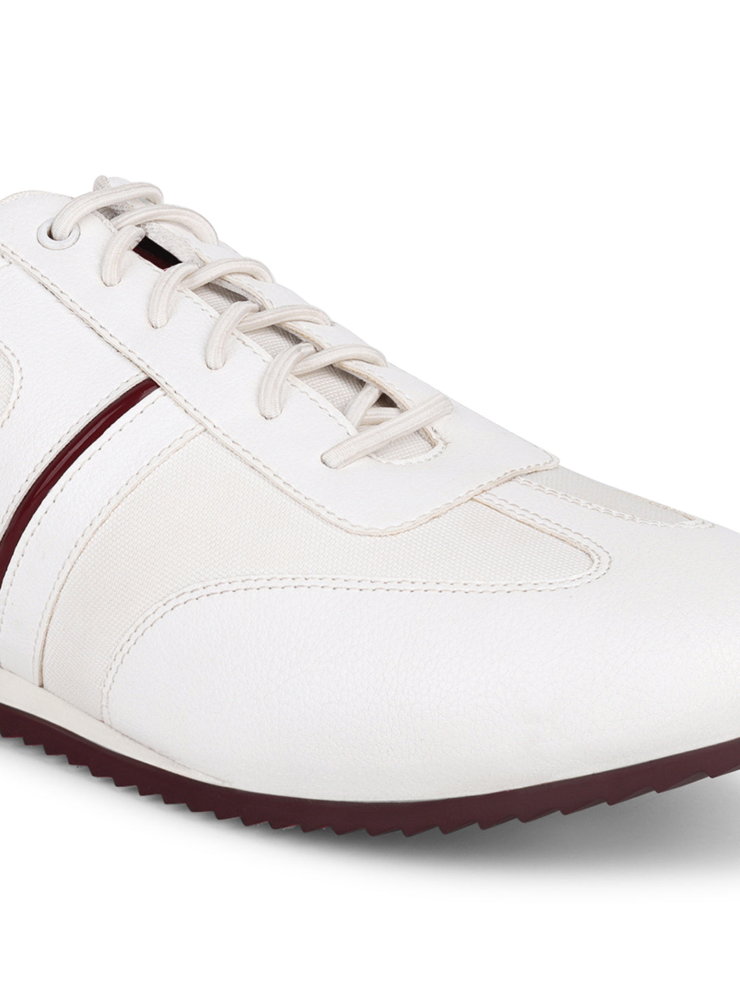 White and Rosewood Sneakers For Men