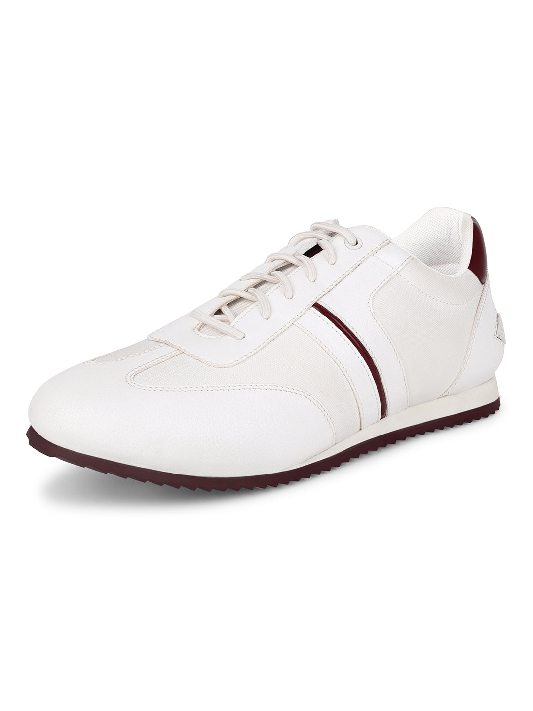 White and Rosewood Sneakers For Men