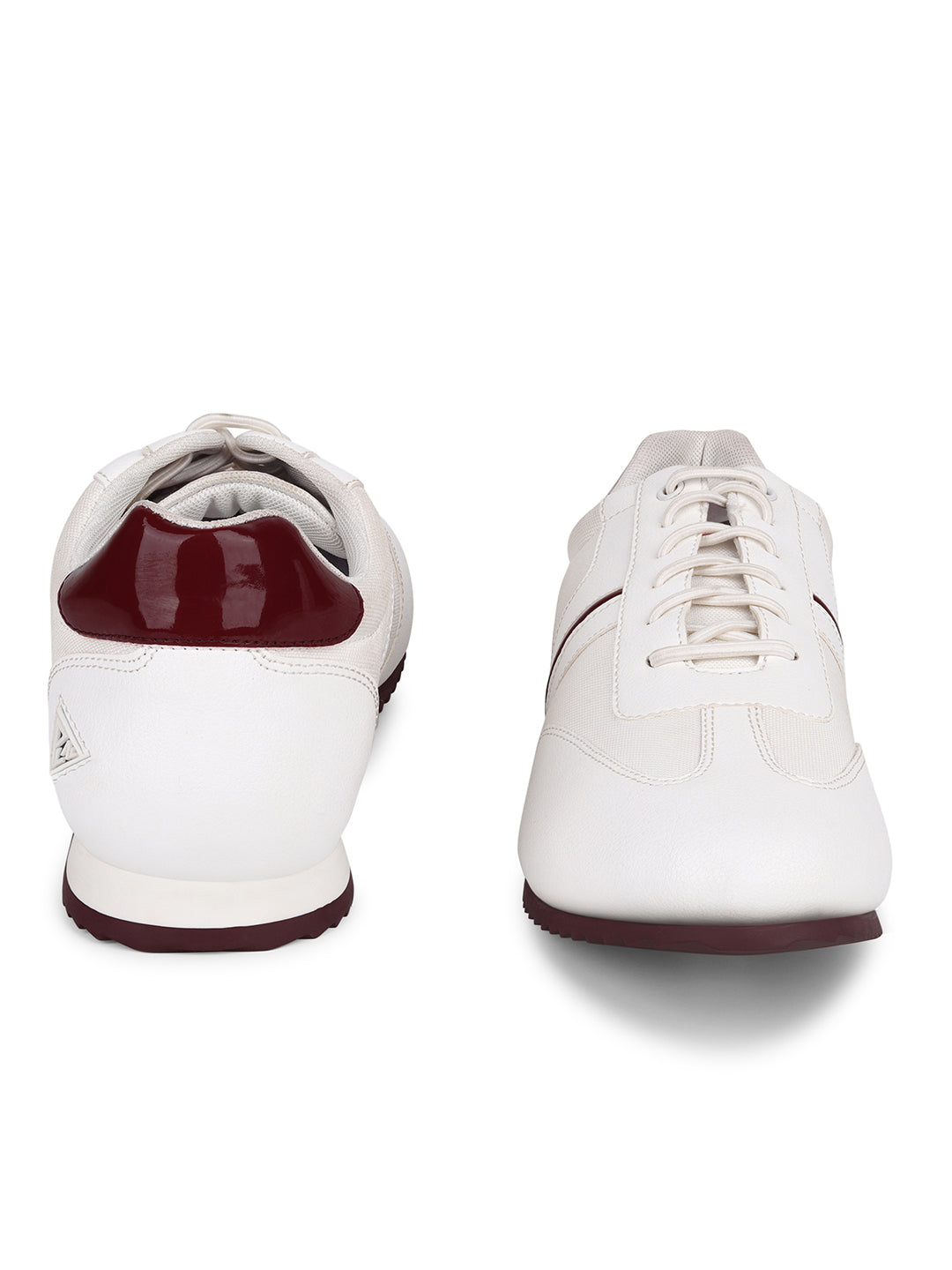 White and Rosewood Sneakers For Men