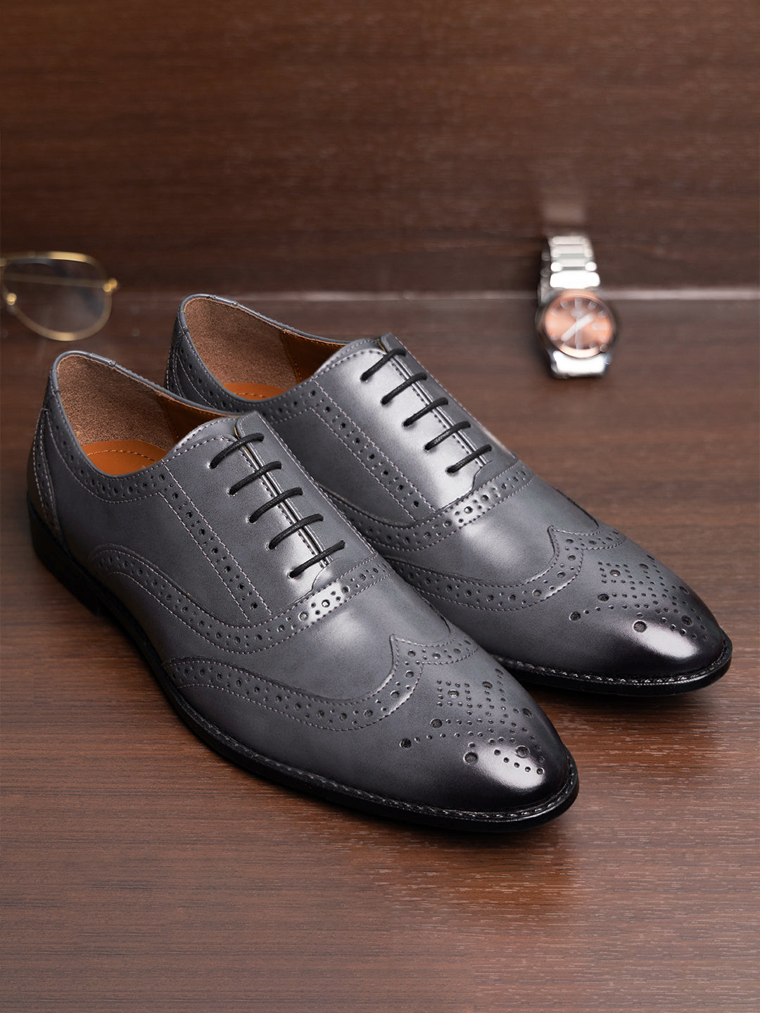 Men's Wingtip Brogue Style Comfortable Formal Lace Up Shoes