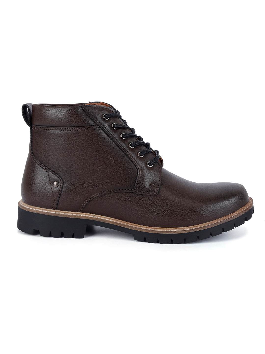 Brunette Brown Derby Lace Up Boots