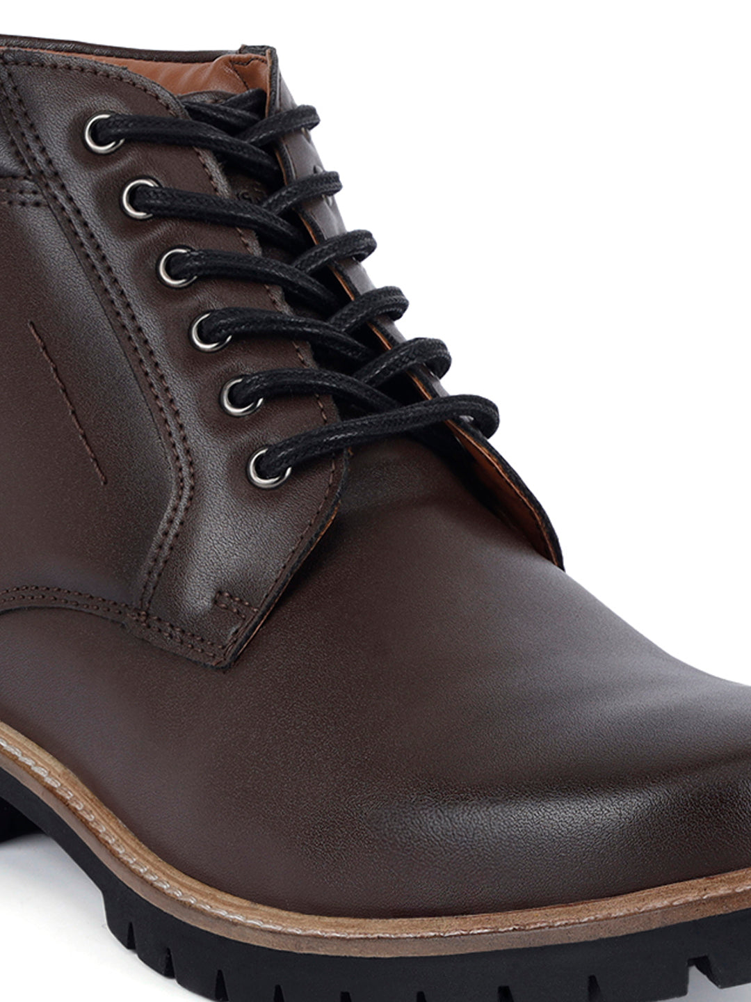 Brunette Brown Derby Lace Up Boots