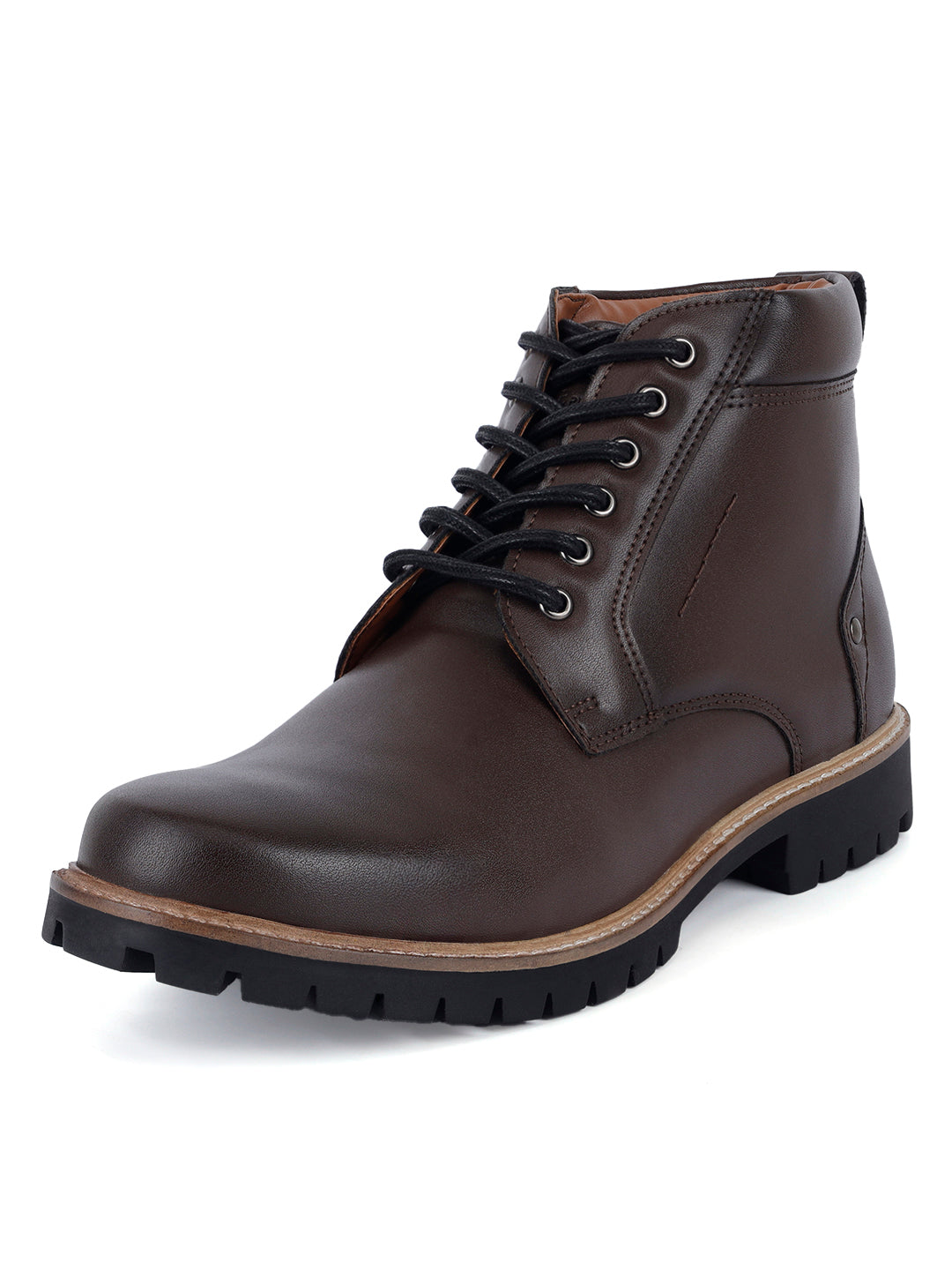 Brunette Brown Derby Lace Up Boots