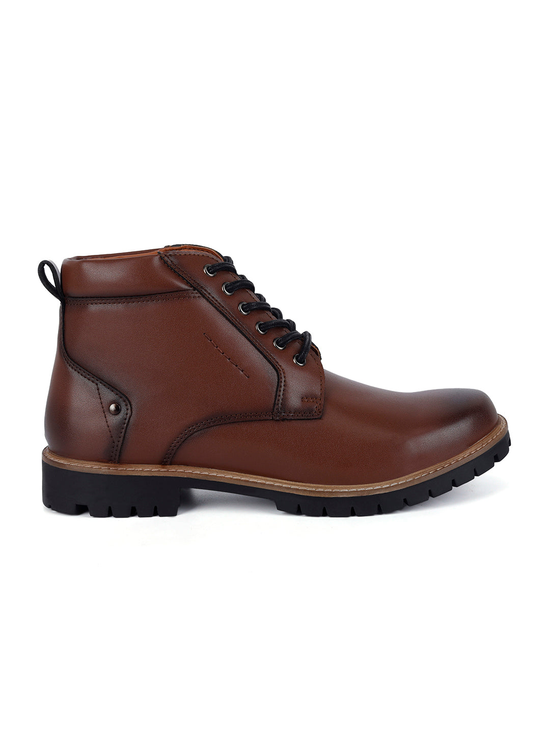 Tan Derby Lace Up Boots