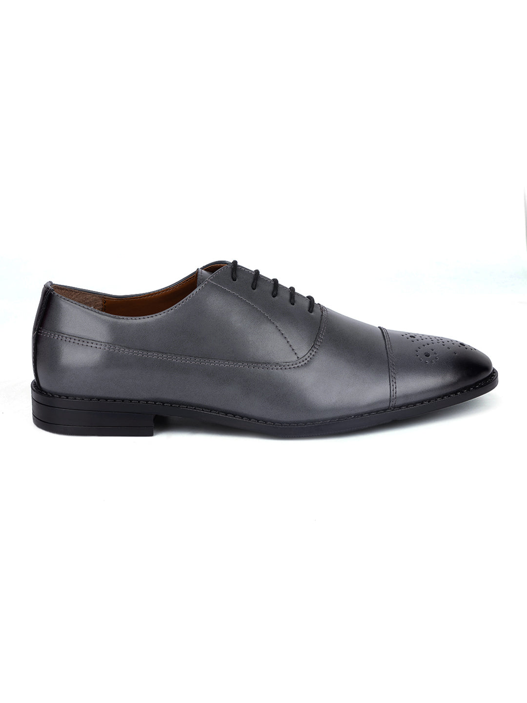 Ash Grey Captoe Style Comfortable Laceups for Men