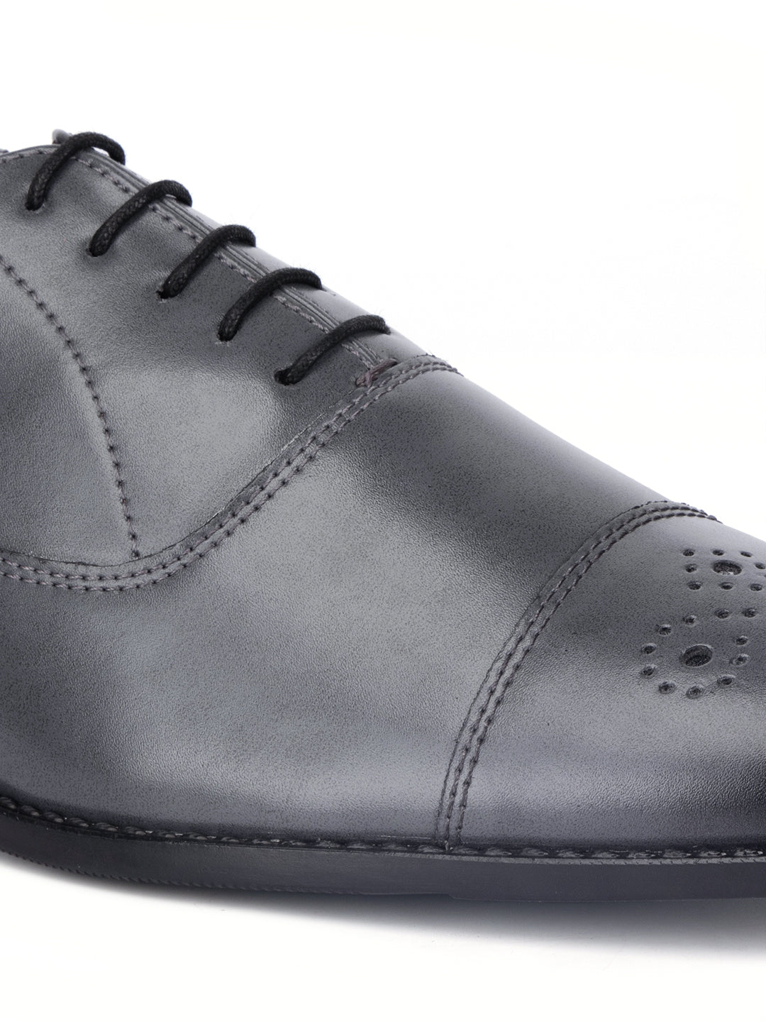 Ash Grey Captoe Style Comfortable Laceups for Men