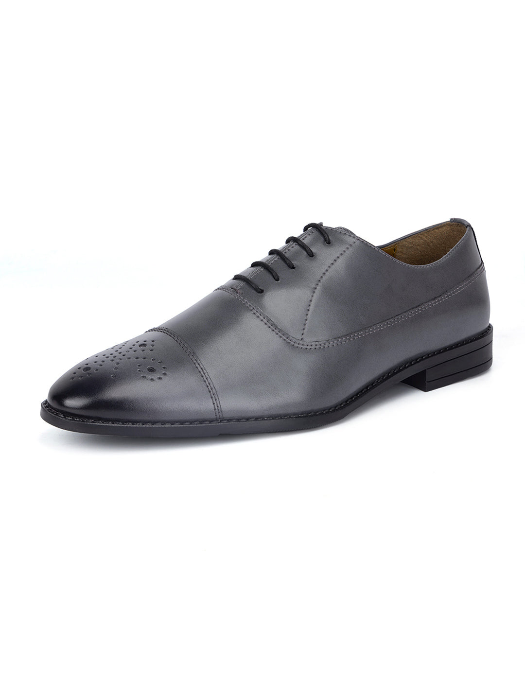 Ash Grey Captoe Style Comfortable Laceups for Men