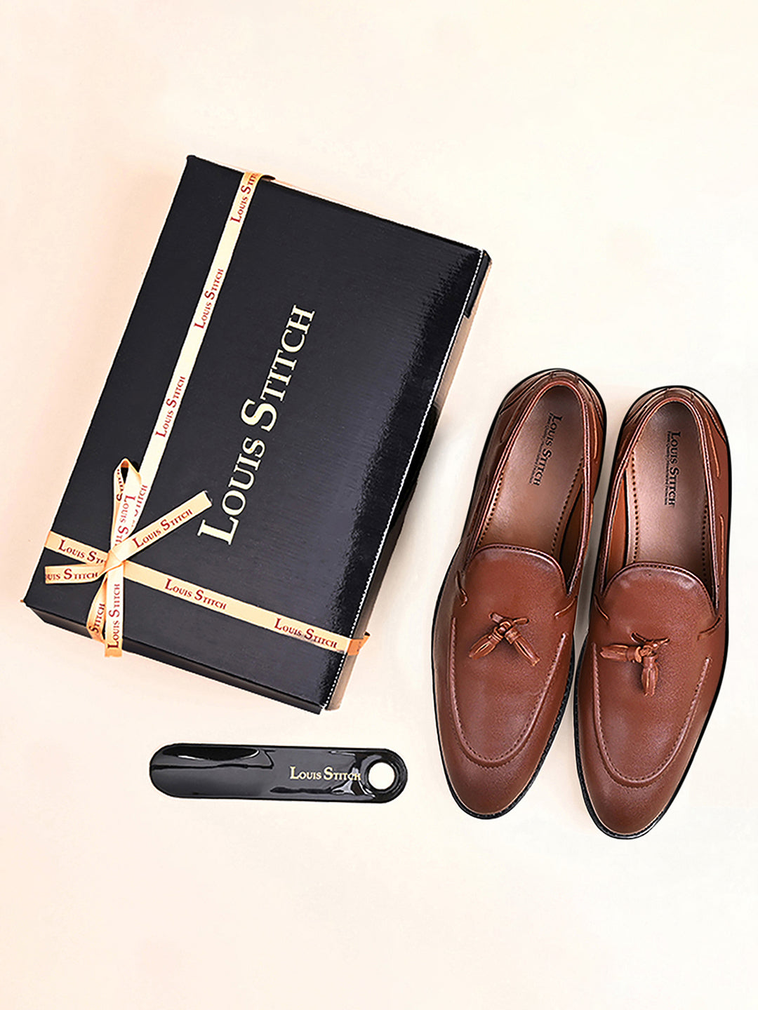 Tan Tassel Moccasins Slipons for Men