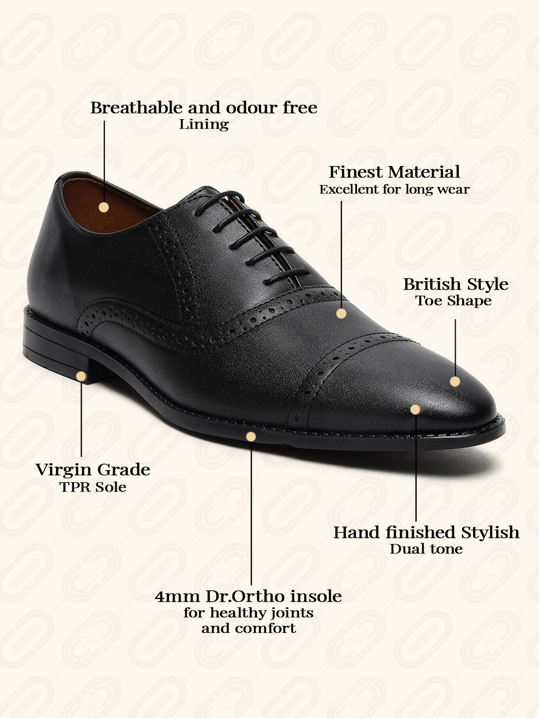 Men's Oxford Style Comfortable Formal Laceup Shoes