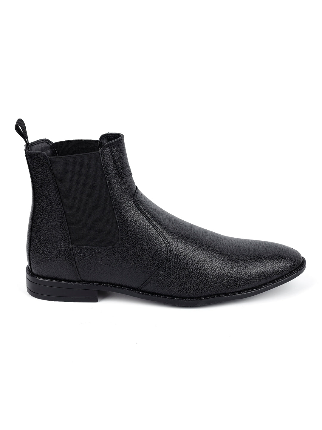 Obsidian Black Handcrafted Chelsea Milled Boots for Men