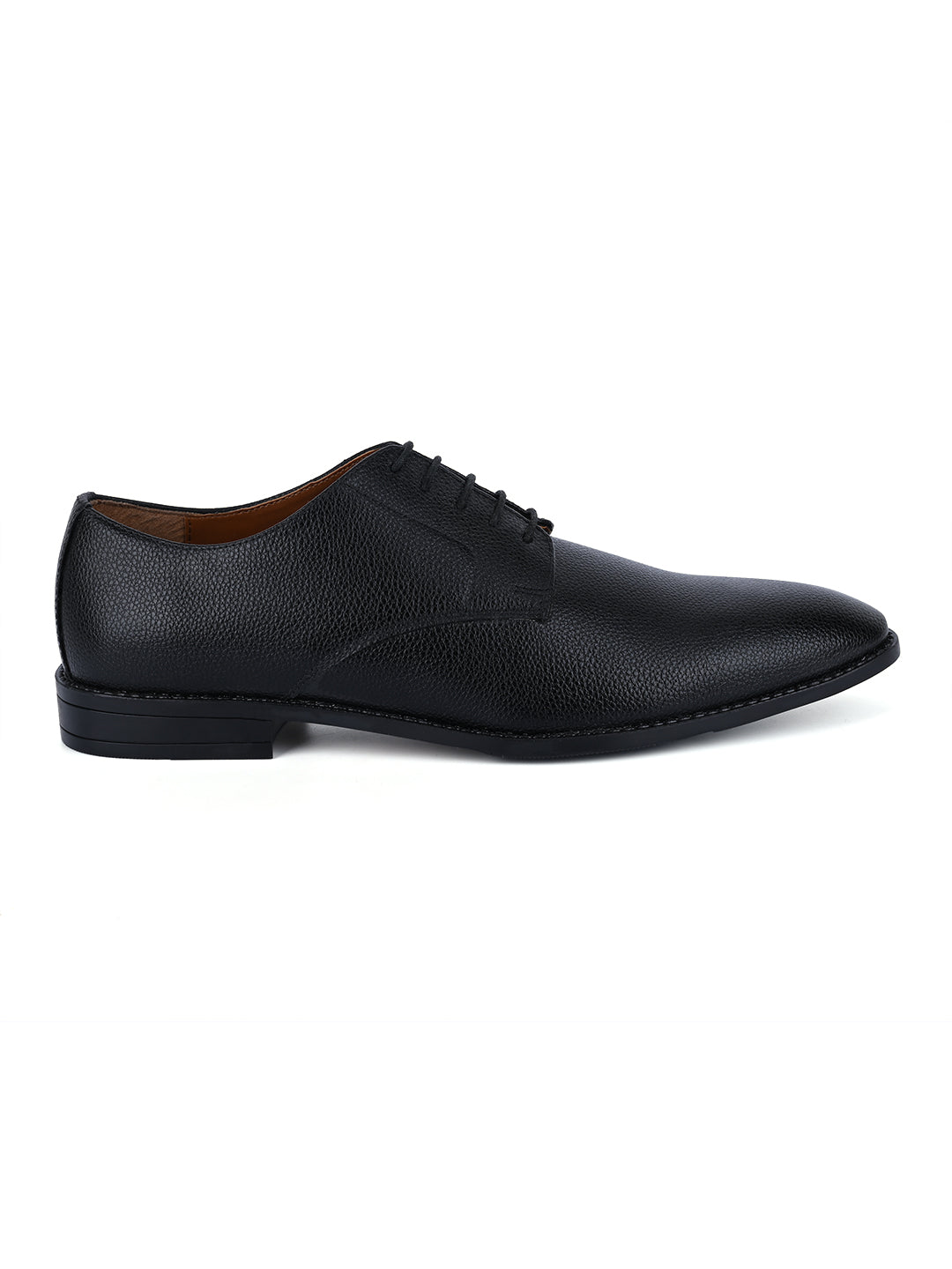 Jet Black Derby Lace Up Shoes