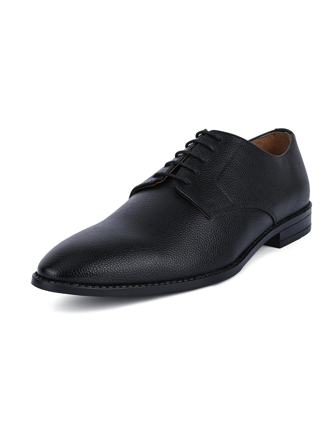 Jet Black Derby Lace Up Shoes